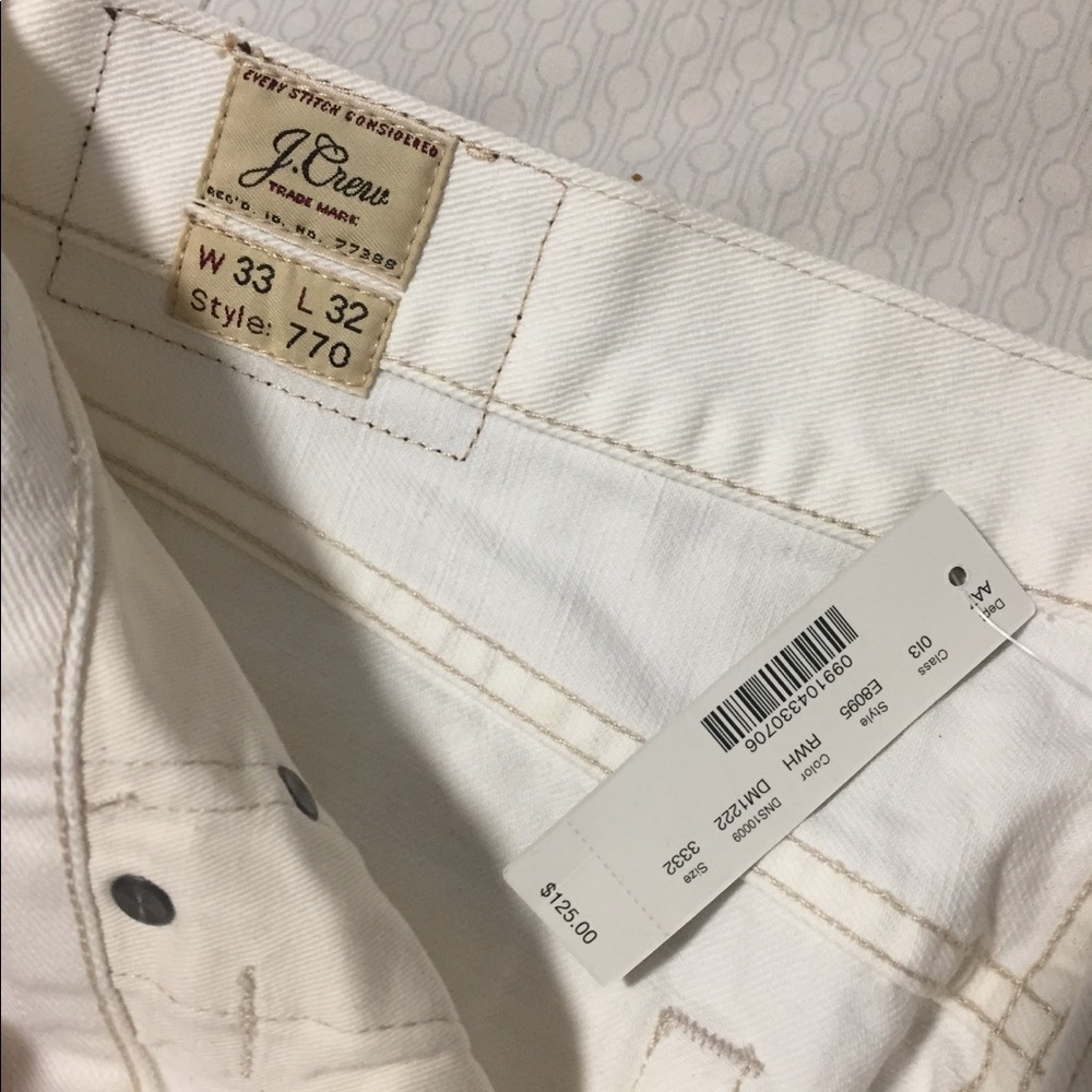 J Crew original White Straight Fit Jeans